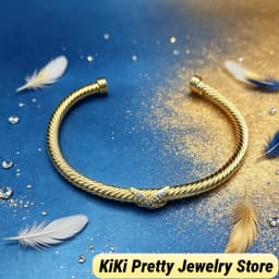 2026 New Fashionable Advanced Open Bracelet,Gold Color Paired with Zircont Valentine's Day Gift for Daily Wear