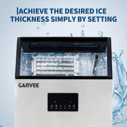 Commercial Ice Maker Machine 150LBS/24H, 40LBS Storage Bin, Fast Ice Making, Dual Water Inlet & Auto Self-Cleaning for home
