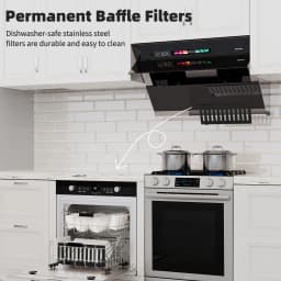 BRANO 30-inch Under Cabinet Range Hood 900CFM Ventilation with Voice/Gesture/Touch Control for Modern Kitchen Ducted/Ductless Co