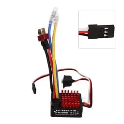 60A Waterproof Brushed ESC Electronic Speed Controller 2-3S LiPo Waterproof BEC for 1/10 RC Car Boat Rock Crawler Upgrade Parts