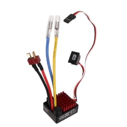 60A Waterproof Brushed ESC Electronic Speed Controller 2-3S LiPo Waterproof BEC for 1/10 RC Car Boat Rock Crawler Upgrade Parts