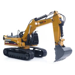 US Stock HUINA New Upgrade 580 1/14 Metal Excavator RC Engineering Vehicles Electric Model Toys Ball Grabber Shear Claw Sound Lights Remote Control Cars Toys