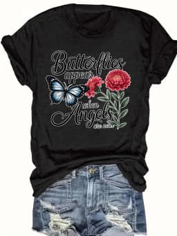 women's plus size tank top Butterflies Appear When Angels Are Near Suitable for sports and daily wear Sleeveless casual top,