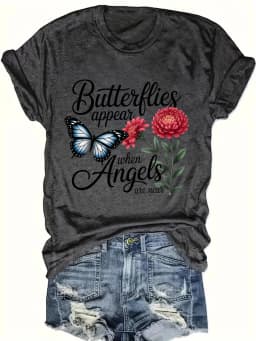 women's plus size tank top Butterflies Appear When Angels Are Near Suitable for sports and daily wear Sleeveless casual top,