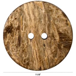 (2 pack) Beige 1 1/8" Medium 2-Hole Coconut Buttons, 2 Pieces