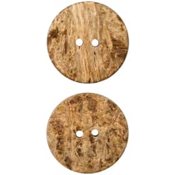 (2 pack) Beige 1 1/8" Medium 2-Hole Coconut Buttons, 2 Pieces