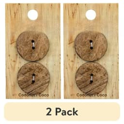 (2 pack) Beige 1 1/8" Medium 2-Hole Coconut Buttons, 2 Pieces