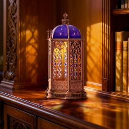 Rolife Wooden 3D Puzzle Twin-Tower Cathedral Model Building Kit DIY Miniature House Kit with LED Light for Bookshelf Decor