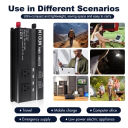 6000W Car Power Inverter DC 12V To AC 110V Pure Sine Wave Solar Power Converter 60Hz LCD Screen Display Portable Power Supply