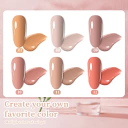 6PCS Gel Nail Polish Set - Warm Peach & Skin Tone Colors, Soak Off UV/LED Gel Polish Kit for DIY Manicure & Salon