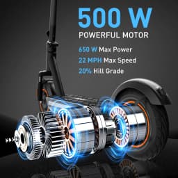 Hiboy Max Pro Electric Scooter for Adults, 650W Motor 22MPH, 46.6Mi Long Range, 11'' Pneumatic Tires, Dual Suspension, 265lbs Load, Commuting E-Scooter
