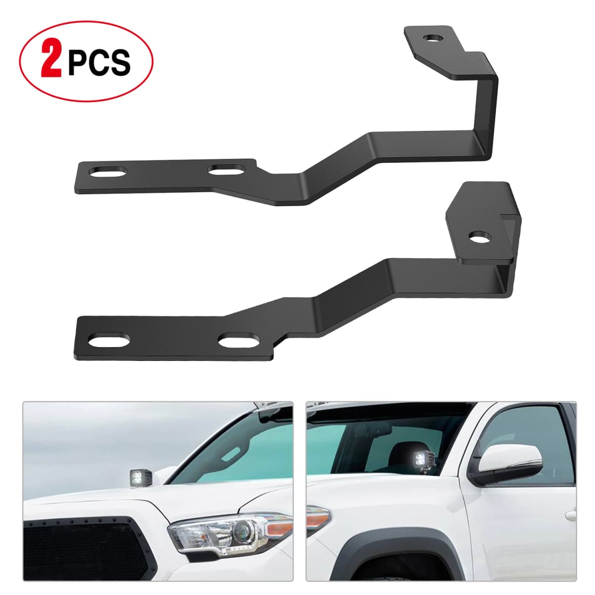 Nilight Ditch Light Brackets Auxiliary Offroad Work LED Pod A-Pillar Hood Mounts on 2nd Gen Tacoma 2005 2006 2007 2008 2009 2010 2011 2012 2013 2014 2015