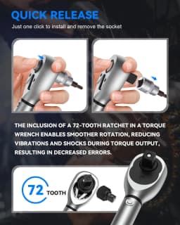 GOYOJO 8-Pcs Magnetic Torque Wrench Kit, 10-60Nm Ultra-Thin Spark Plug Replacement Kit for Exhaust System Maintenance DIY