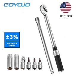 GOYOJO 8-Pcs Magnetic Torque Wrench Kit, 10-60Nm Ultra-Thin Spark Plug Replacement Kit for Exhaust System Maintenance DIY