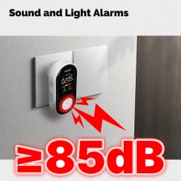 MOES CO Smoke Gas Detector Alarm Plug-in Carbon Monoxide Sensor Warning LED Display Temperature Humidity Kitchen Garage Boiler
