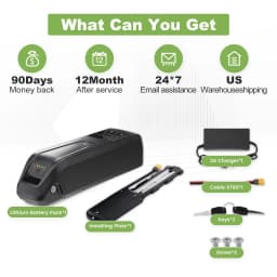48V 20AH E-Bike Battery Genuine Aleaivy 48V 10Ah/15Ah/20Ah 200W -1500W Electric Bicycle Bike Ebike 18650/21700 Lithium Battery Pack 30A BMS for Bafang BBS02 BBS03 BBSHD Motor With 54.6V 2A Charger, XT60 Connector, USB Port and Base,Ship from United States