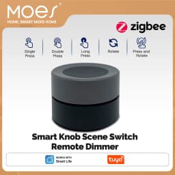 MOES Tuya ZigBee Smart Knob Switch Wireless Rotary Dimmer Scene Button Controller Battery Powered Home Automation Smart Life