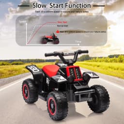 6V Kids Ride On Electric ATV, Ride Car with LED Headlights, Ride-On Toy for Toddlers 1-3 Boys & Girls with Music, Forward & Reverse