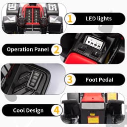 6V Kids Ride On Electric ATV, Ride Car with LED Headlights, Ride-On Toy for Toddlers 1-3 Boys & Girls with Music, Forward & Reverse
