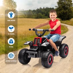 6V Kids Ride On Electric ATV, Ride Car with LED Headlights, Ride-On Toy for Toddlers 1-3 Boys & Girls with Music, Forward & Reverse