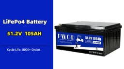 US Stock APP Control 48V 105ah Lifepo4 Battery Pack 3A Active Balancing 5736WH With Charger LCD Screen 16S 200A Smart BMS 51.2V Rechargeable Golf Cart Battery For RV Home Solar Energy Storage Golf Cart Battery