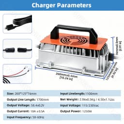 US Stock APP Control 48V 105ah Lifepo4 Battery Pack 3A Active Balancing 5736WH With Charger LCD Screen 16S 200A Smart BMS 51.2V Rechargeable Golf Cart Battery For RV Home Solar Energy Storage Golf Cart Battery