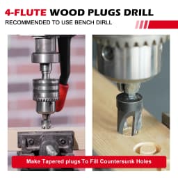 15PCS Countersink Drill Bit Set for Woodworking, Tapered Drill Bits with Wood Plug Cutter 1/4" Hex Shank Quick Change Chamfer Tool with Storage Box