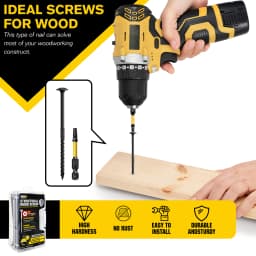50Pcs T25 Structural Wood Screws #14x4", Self Tapping Star Drive with 50mm Free Bit, Heavy Duty Exterior Coating for Deck Framing DIY