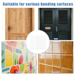 For SimpliSafe entry sensors: pre-cut double-sided adhesive pads in white, durable acrylic material, strong hold for door, wind