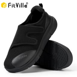 FitVille Diabetic Shoes Men Extra Wide Walking Casual Shoes for Swollen Feet Orthopedic Adjustable with Arch Support Cushioning