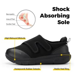 FitVille Diabetic Shoes Men Extra Wide Walking Casual Shoes for Swollen Feet Orthopedic Adjustable with Arch Support Cushioning