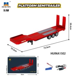 HUINA 770S 1502 1/18 RC Tractor 2.4G 19CH RC Engineering Trailer Truck with Lights and Sound System RC Car Model Toy Gift HUINA 1592 1:14 Scale RC Excavator 22 Channels