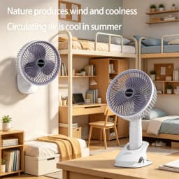 Oscillating Table Fan with Sturdy Clamp and 360-Degree Tilt Head, Rechargeable Small Fan for Desk, Powerful Airflow, Portable Air Circulator Mini Fans
