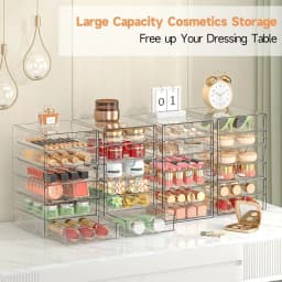 Acrylic Makeup Drawer Organizer with 24 Drawers, Stackable Desk Storage for Cosmetics, Jewelry, Office Supplies, Bathroom