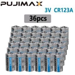 PUJIMAX 36/24/24-cell 3V CR123A Lithium Battery Single-Use Battery, With Stable Voltage and High Performance. Suitable for Remote Controls, Cameras, Flashlights, Distance Meters, and Flashlights. This Is a Non-Rechargeable Battery. Do Not Charge It.