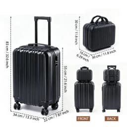 2 Piece Hardside Luggage Set - 20 Inch Carry On Suitcase with TSA Lock, USB Port & Silent Spinner Wheels, Lightweight PC+ABS Travel Luggage for Business Trip