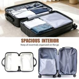 2 Piece Hardside Luggage Set - 20 Inch Carry On Suitcase with TSA Lock, USB Port & Silent Spinner Wheels, Lightweight PC+ABS Travel Luggage for Business Trip