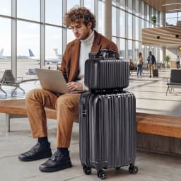 2 Piece Hardside Luggage Set - 20 Inch Carry On Suitcase with TSA Lock, USB Port & Silent Spinner Wheels, Lightweight PC+ABS Travel Luggage for Business Trip