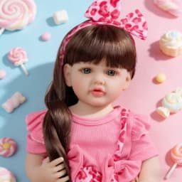 BZDOLL 55cm Full Body Soft Vinyl Reborn Doll, 22in Lifelike Princess Toddler Doll, Long Hair Toy Bebe Birthday Gift for 3+ Kids