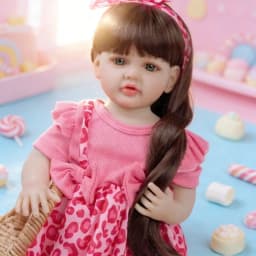 BZDOLL 55cm Full Body Soft Vinyl Reborn Doll, 22in Lifelike Princess Toddler Doll, Long Hair Toy Bebe Birthday Gift for 3+ Kids