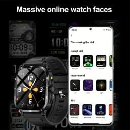 Outdoor Men'S Smart Watch 2.01 Inch-Hd-Full Touch Screen Display Wireless Call/Answer, Multiple Sports Modes ,Outdoor Information Reminder,Weather Forecast,Music Control,Suitable for Iphone and Android