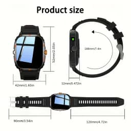 Outdoor Men'S Smart Watch 2.01 Inch-Hd-Full Touch Screen Display Wireless Call/Answer, Multiple Sports Modes ,Outdoor Information Reminder,Weather Forecast,Music Control,Suitable for Iphone and Android