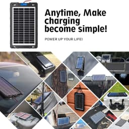 Solar Panel 12V Car Battery Charger Built In Charge Controller IP65 Waterproof Anti Shatter Solar Trickle Charger With Cigarette Lighter Alligator Clips Suction Cups For Motorcycle RV Boat Truck