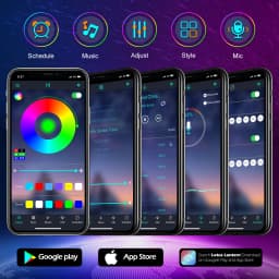 Outdoor Waterproof LED Strip Lights,50Ft Music Sync RGB IP65 Led Lights with App Control and Remote,Color Changing Waterproof Led Rope Lights for Outdoor,Balcony,Roof,Garden,Stairs Party