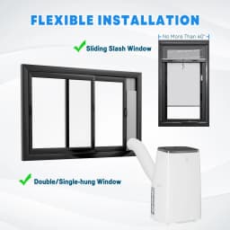 14000 BTU Portable Air Conditioner – 3-in-1 Mobile Cooling, Fan & Dehumidifier – Cools Rooms up to 750 Sq. Ft, Quiet, Energy Efficient, Remote, 24H Timer, Window Kit, Easy Move with Casters, LED Display