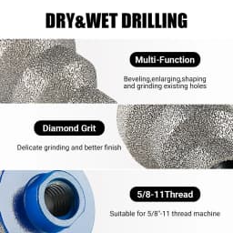 LOZLIN 20/35/50mm Diamond Step Chamfer Drill Bit 5/8-11 Thread For Angle Grinder Tile Porcelain Marble Masonry Hole Enlarging Edge Trimming Tool Accessory