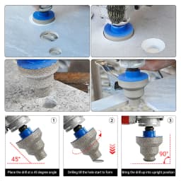 LOZLIN 20/35/50mm Diamond Step Chamfer Drill Bit 5/8-11 Thread For Angle Grinder Tile Porcelain Marble Masonry Hole Enlarging Edge Trimming Tool Accessory