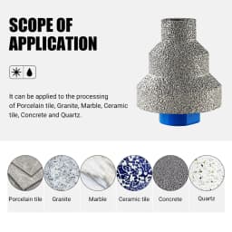 LOZLIN 20/35/50mm Diamond Step Chamfer Drill Bit 5/8-11 Thread For Angle Grinder Tile Porcelain Marble Masonry Hole Enlarging Edge Trimming Tool Accessory