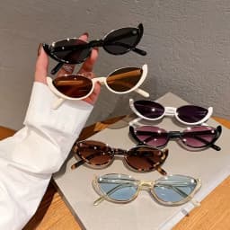 Cat Eye Sunglasses Half-frame Eyewear, New Vintage Trendy Fashion Small Frame for Women Men, UV Protection for Driving Cycling Outdoor Use