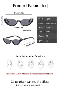 Cat Eye Sunglasses Half-frame Eyewear, New Vintage Trendy Fashion Small Frame for Women Men, UV Protection for Driving Cycling Outdoor Use